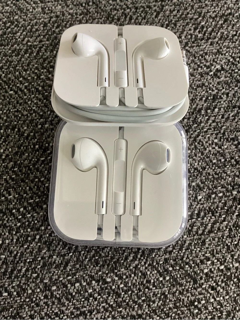 TWO Apple iPhone Wired Earbuds with Stereo Plugs + Apple Stickers - New!